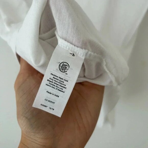 Talbots white top with lace sleeves cotton modal - Picture 7 of 8